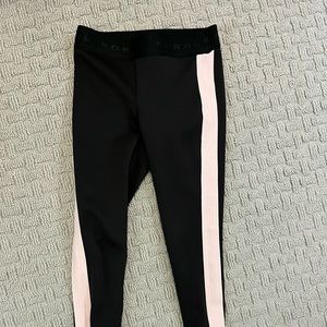 Koral size small black leggings with pink stripe